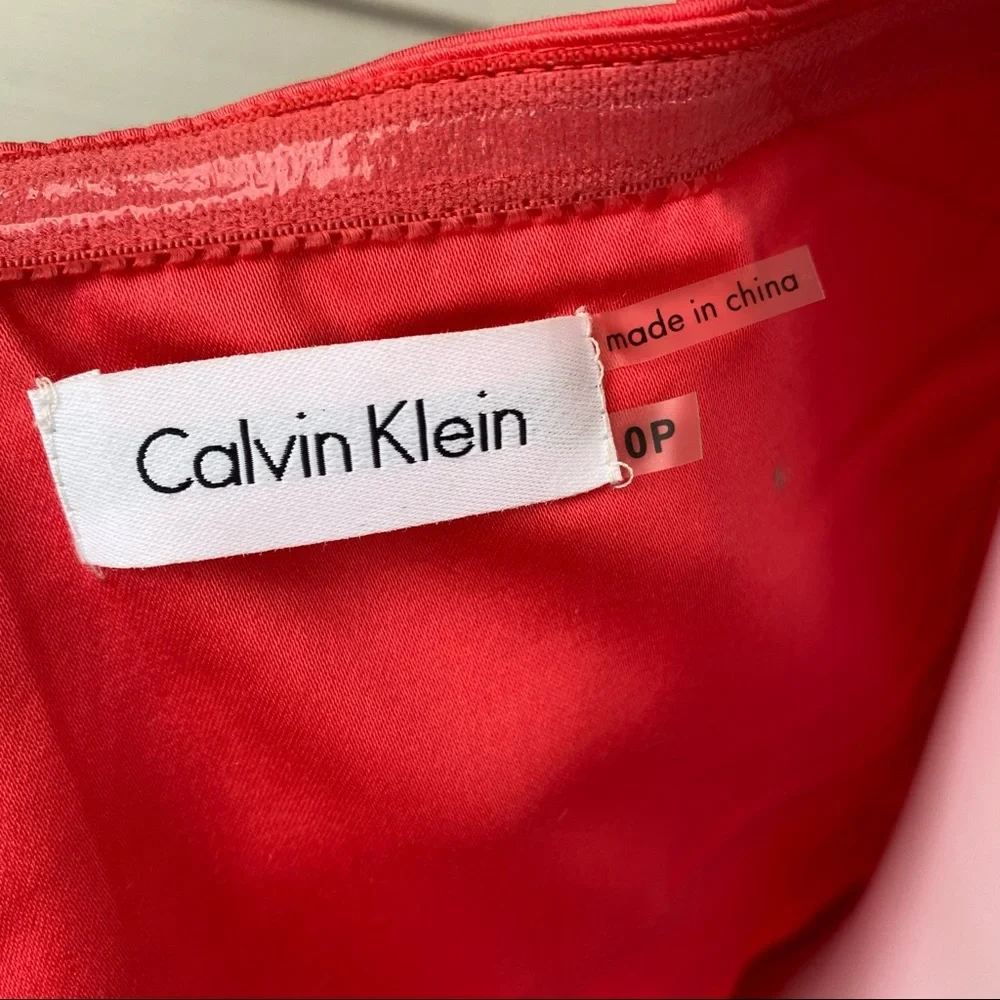 CALVIN KLEIN CORAL SLEEVELESS FIT & FLARE DRESS - Picture 12 of 13